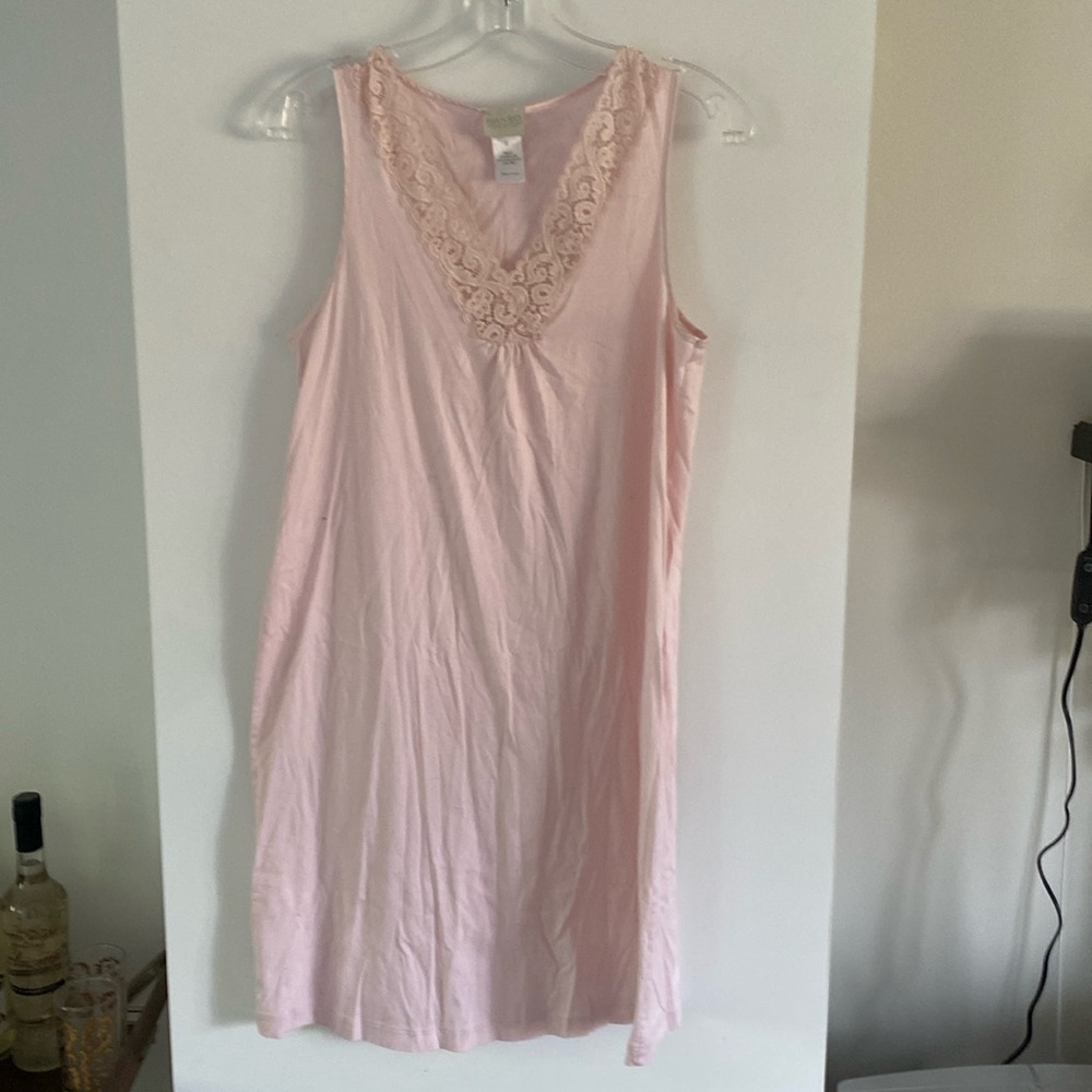HANRO sleeveless tank Nightdress nightgown pajamas tunic top dress lace v-neck